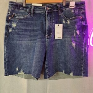 Judy Blue Distressed Denim Shorts NWT - Size 2X